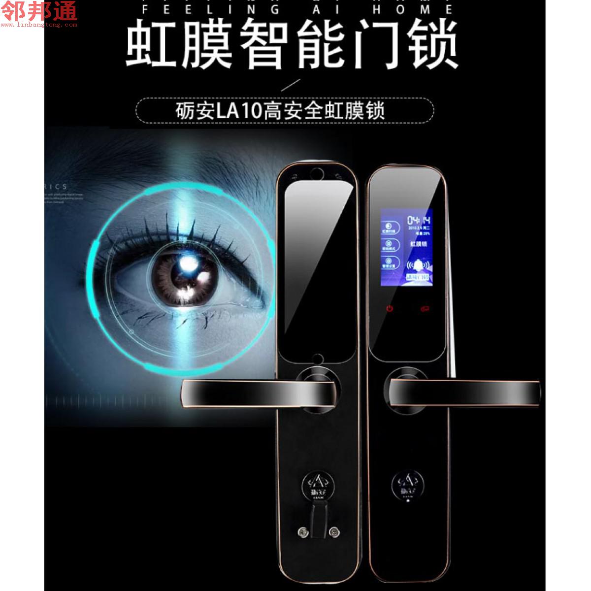 砺安LA103虹膜智能锁/家用防盗门锁 宝石黑(上门安装)
