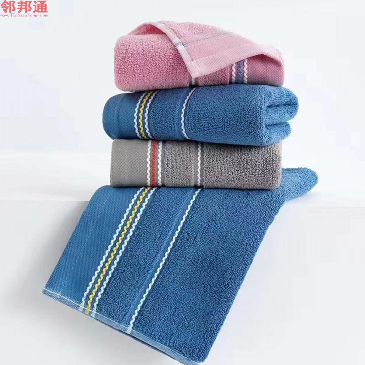 14支弱捻纱毛巾 尺寸34cm*74cm 重量105g，水波纹、吉祥格、一枝花、横条纹、黑红格、金丝毛巾、字母条等图案