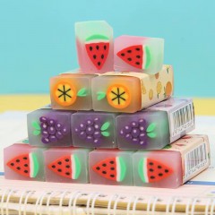 水果系列果冻橡皮幼儿园卡通动物半透明夹心橡皮擦小学生专写字铅笔擦