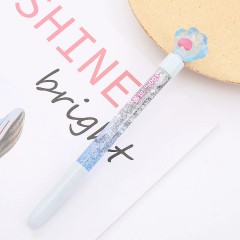 蓝色流沙笔可爱水晶熊掌入油流沙笔 创意ins少女心仙女笔卡通学生文具中性笔