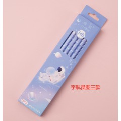 宇航员图三款卡通铅笔12支木HB铅笔小学生专用素描儿童笔套装