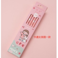 卡通女孩图一款卡通铅笔12支木HB铅笔小学生专用素描儿童笔套装