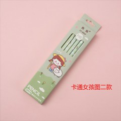 卡通女孩图二款卡通铅笔12支木HB铅笔小学生专用素描儿童笔套装