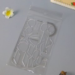 黑色蓝色几何图形函数尺初中高中数学模板绘图尺多功能学生模板尺子画图尺